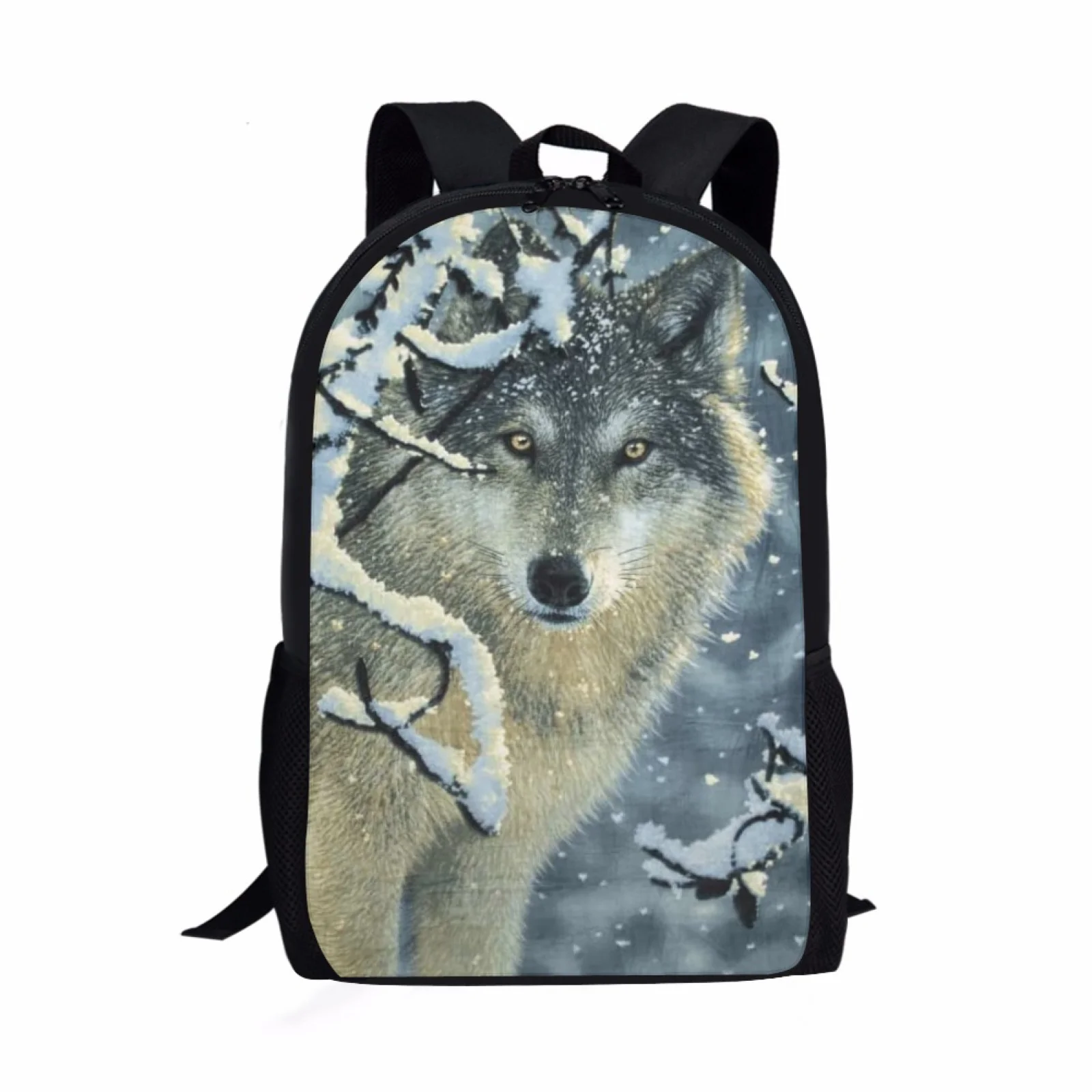 

16” School Bags Cute Wolf Print Children Backpack for Teenagers Boy Girl Back Pack Satchel Kids Book Bag Child Schoolbag Mochila