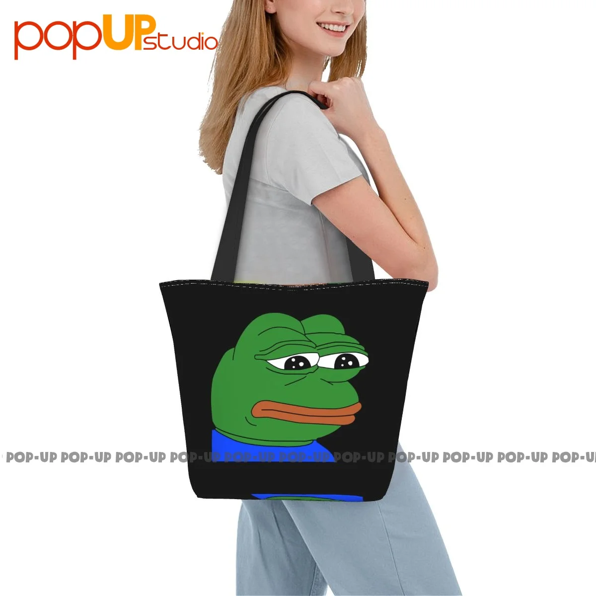 Pepe The Frog Meme Trend Funny Humor Hip Hop Fashion Handbags Reusable Shopping Bag Shopper Purses