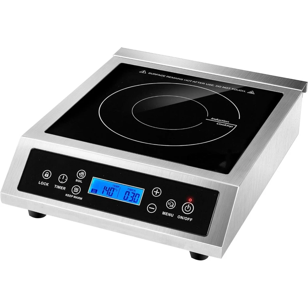 Cooktop portátil profissional de indução, Queimador de bancada comercial, Queimador de indução 1800 watts com toque sensor