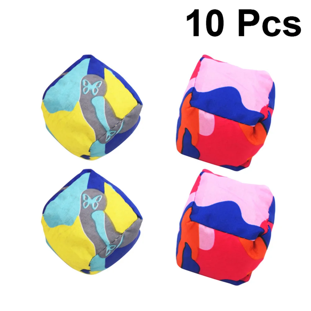 

10PCS Colorful Cloth Sandbag Toys Kids Earthbags Fabrics Mixed Colors Fun Party Favor Gift School Yard Play