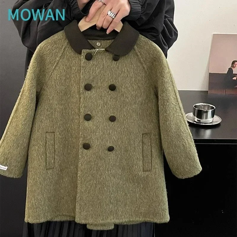 Children\'s clothing 2023 winter new fashionable double-sided woolen coat children\'s woolen coat