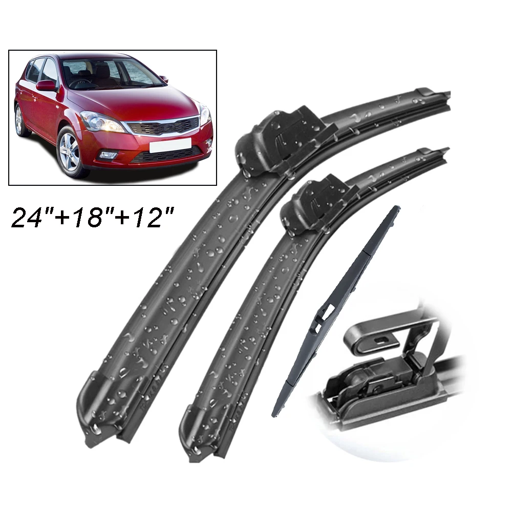 3Pcs/set Front Rear Tailgate Windscreen Wiper Blades Kit For Kia Cee\'d / Pro Ceed ED 2012 2011 2010 24\