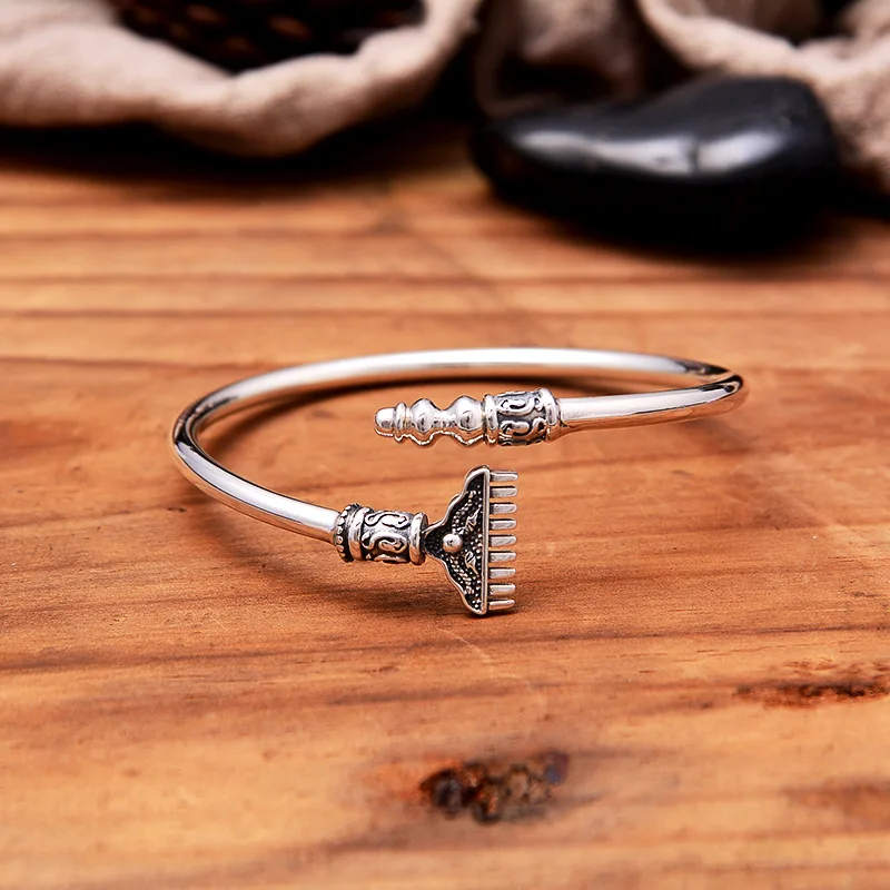 

Тайский серебряный браслет из стерлингового серебра S925 с девятью зубьями для ногтей