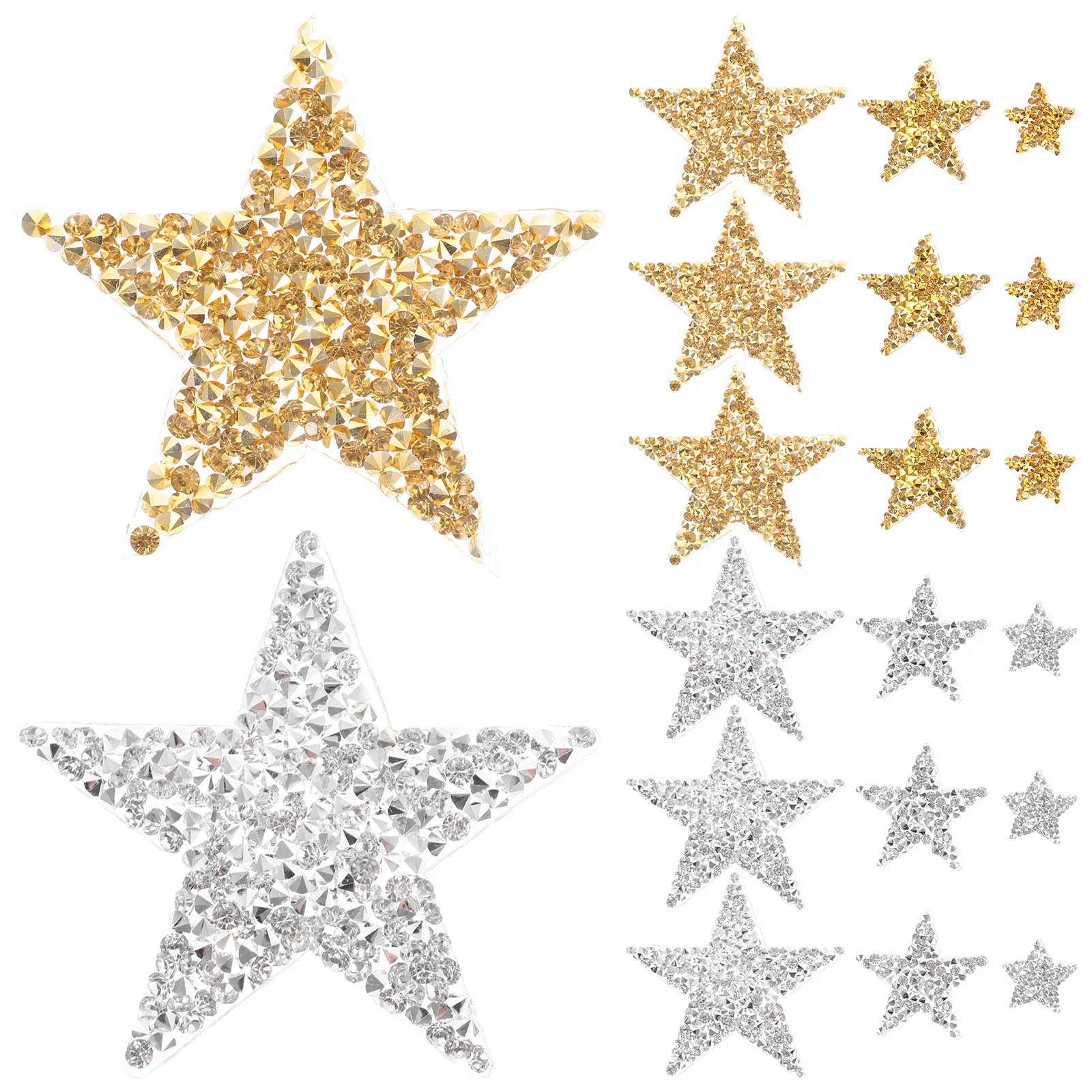 

30pcs Iron On Patches Star-Shaped Glitter Repair Decor For Clothing Bag Hat Diy Crafts Polyester Multi-Function Embellishment