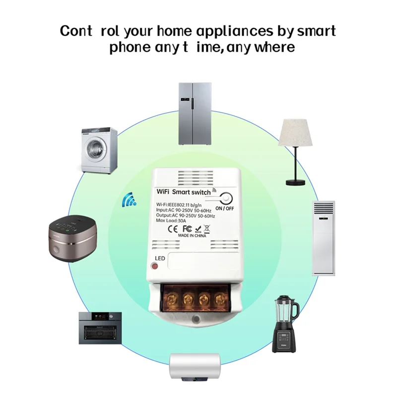 A33T-Tuya Wifi وحدة التتابع الذكية 30A 6600 واط ل Alexa/Google Home الذكية التبديل التحكم عن بعد أتمتة المنزل