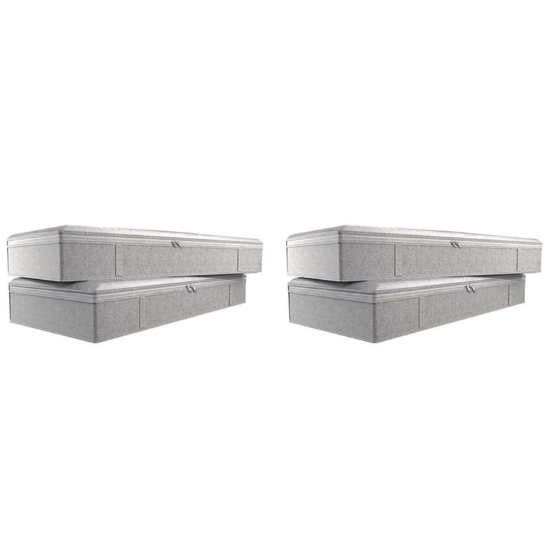 

B28C-4X Foldable Under Bed Bags Large Under Bed Storage Boxes Thick Breathable Underbed Clothes Storage Bags Organizer