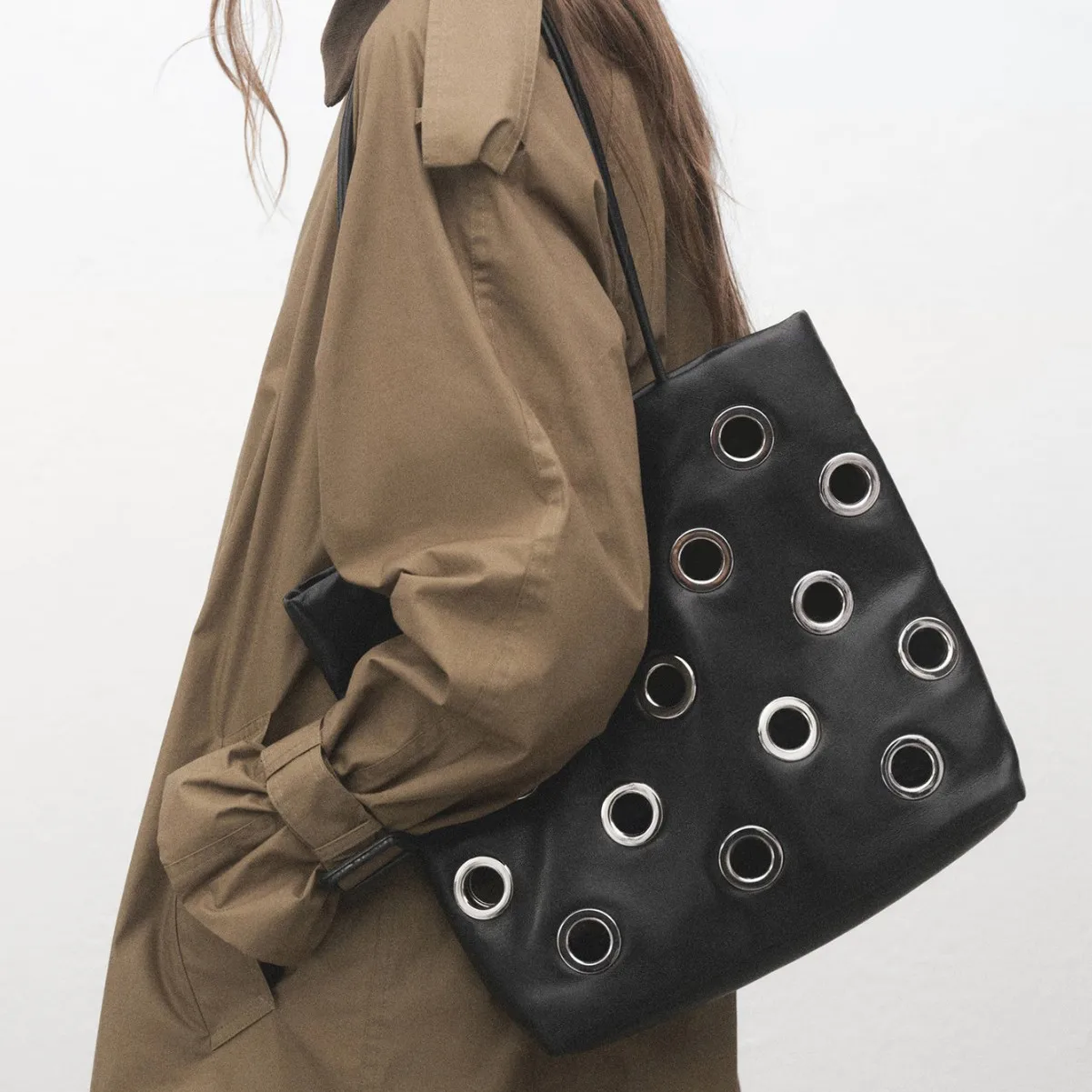 

Dark Punk Motorcycle Shoulder Bag Temperament Versatile Liudian Large Capacity Shopping Bag Underarm Hand Tote Bags for Women