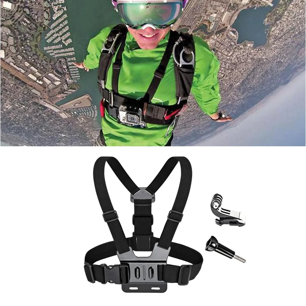 

1 set Sports Camera Accessories Chest Strap Adjustable Harness Belt For Action Shots Compatible With Gopro 4 3+ 3 2 1