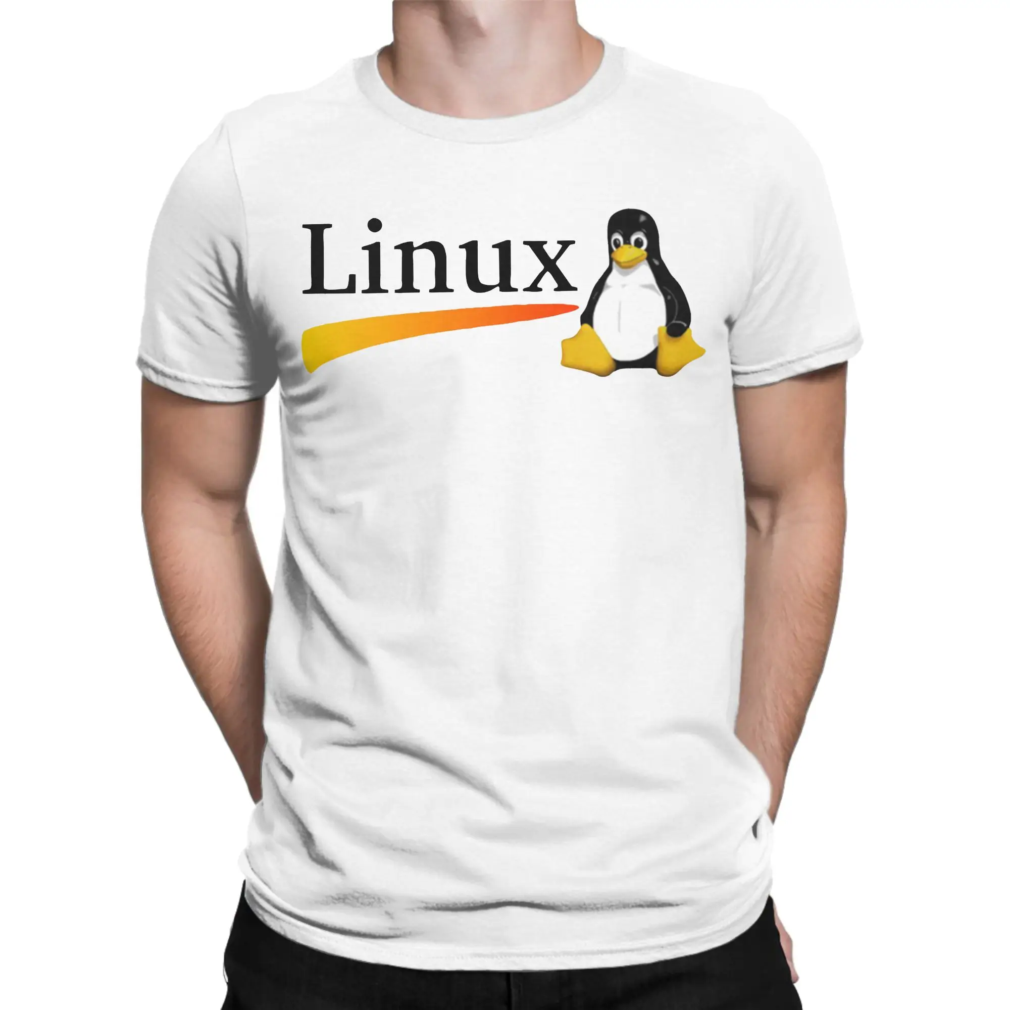 Casual Arch Linux Tux Tshirts Men's Crewneck Short Sleeve Clothing Programmer Computer Developer Geek Nerd Cotton Summer Clothes