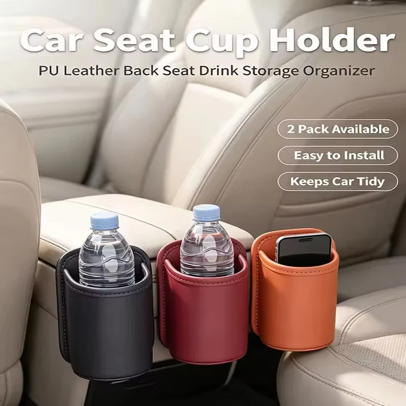 1-3PCS Car Seat Back Water Cup Box Organizer Pocket Universal Car Door Cup Holder Box Back Clip Design Drink Rack Storage Bag