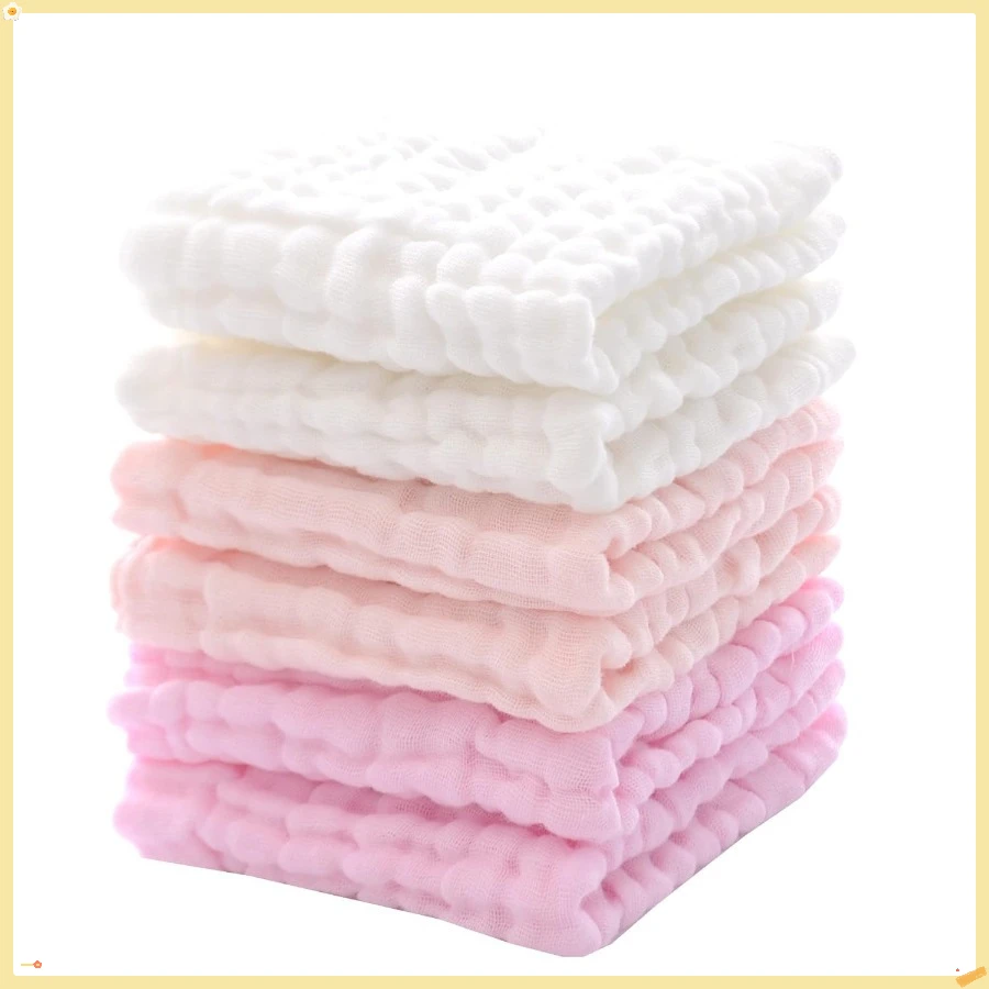 

Детские мочалки и салфетки для отрыжки, мягкие впитывающие полотенца для новорожденных, 6 шт., 12x12 дюймов (розовые)