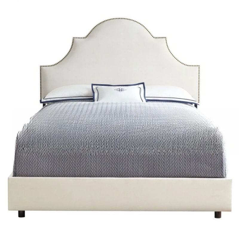 

American box hydraulic double bed furniture model room bedroom fabric soft bag storage fashion wedding bed