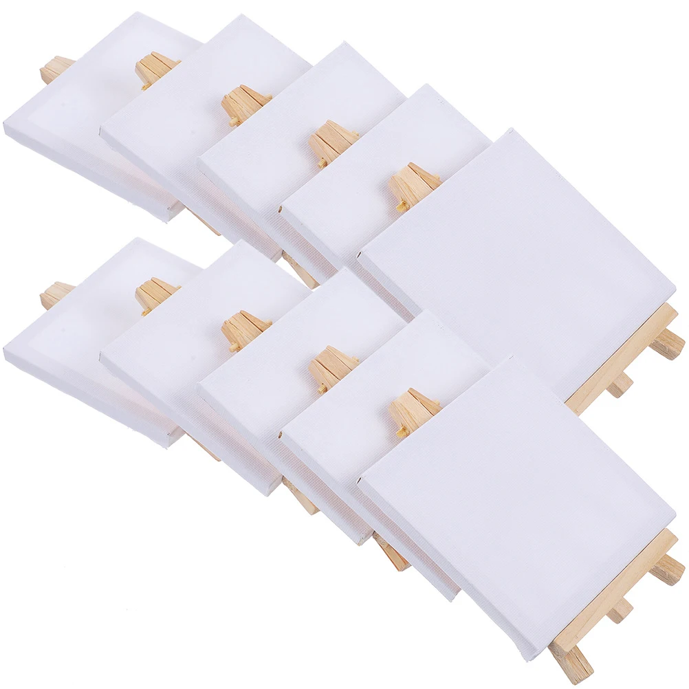 15 Sets Paint Easel Kit 8x15 Wood Frame Stand 10x10 Canvas Oil Paint Frame Hobby Project Mini Display Stands