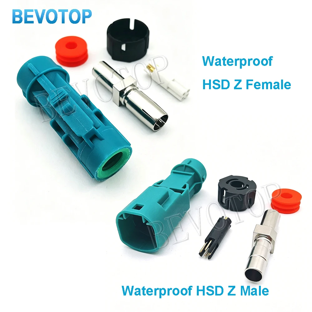 10Pcs Waterproof HSD 4 Pin Connector Water Blue Code Z Male/Female Plug Assembly for 4-Core HSD LVDS Coaxial Cable
