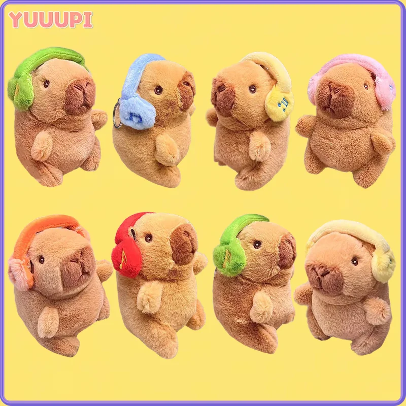 

Милая плюшевая игрушка с капибарой, наушники с капибарой, плюшевый кулон, брелок с мягкими животными, рюкзак, подвеска для пары, детские подарки на день рождения