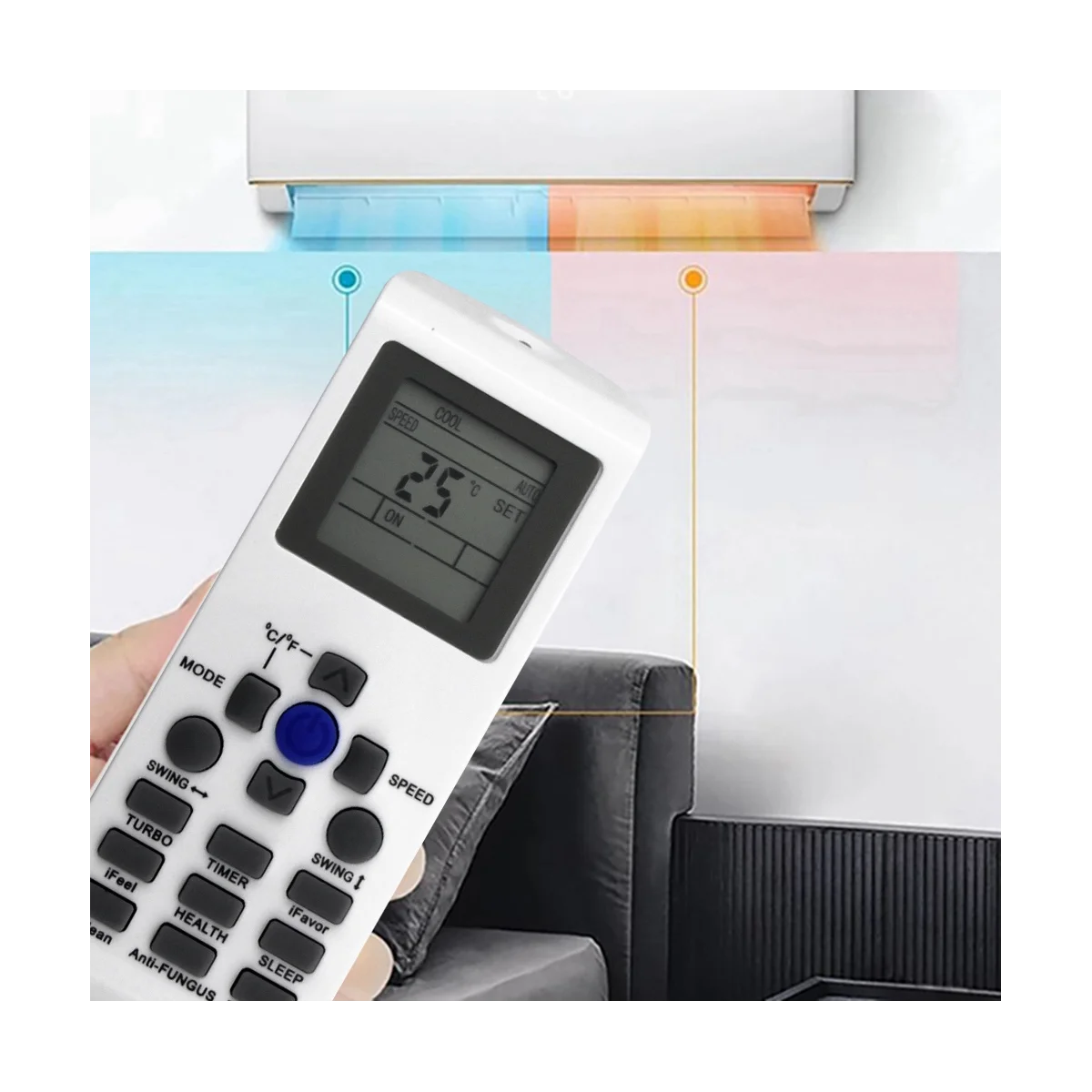 A57G-YKR-P/001E YKR-P/002E AC Remote Control Replace for AUX Air Conditioner Sub YKR-P/001E YKR-P/002E