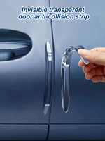 4Pcs Universal Car Door Edge & Mirror Protector, Transparent Silicone Anti-Collision Bumper Strip, Scratch-Resistant Trim (Door