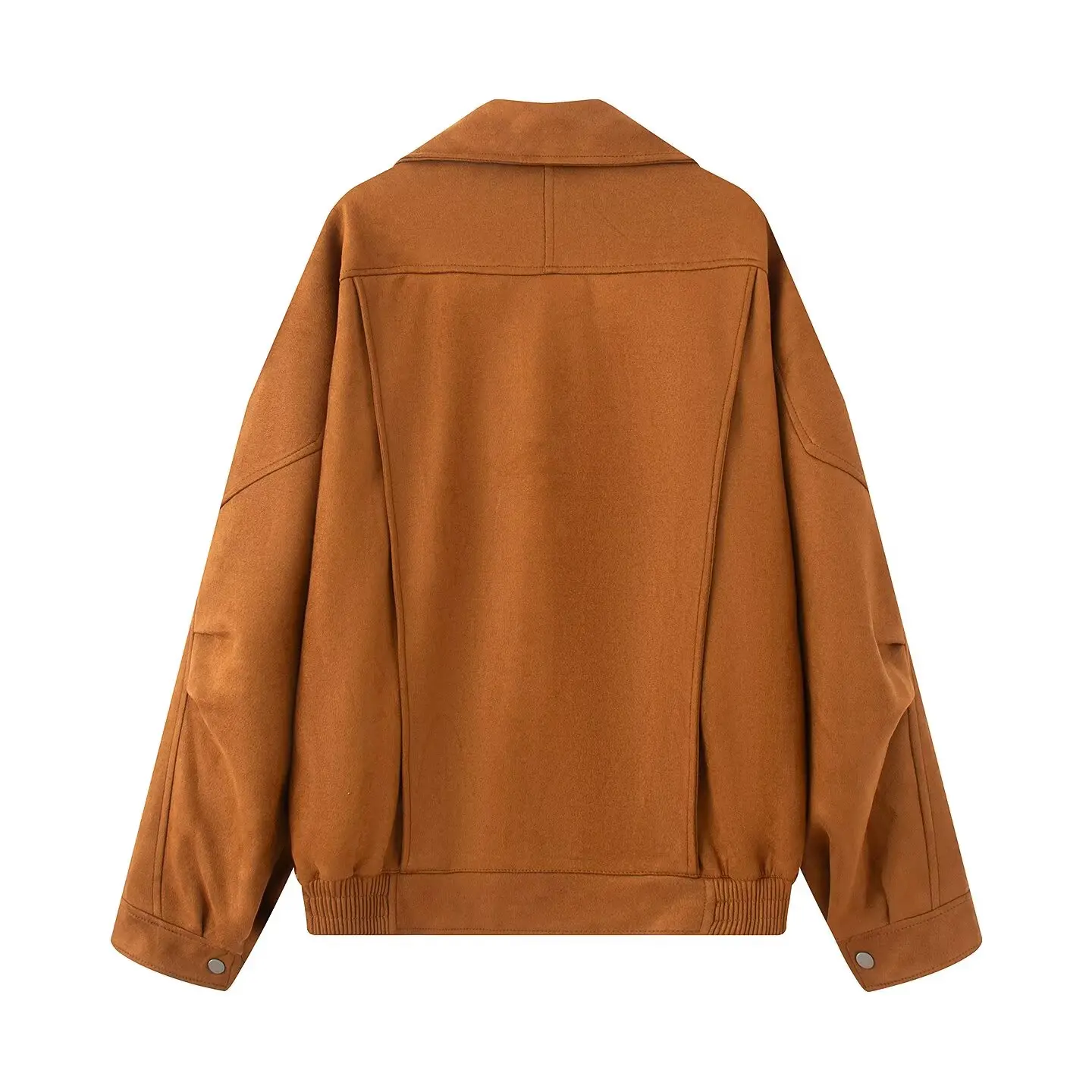 

Faionable Loose Suede Jaet Women's Autumn New Sle Versatile Sle Polyester Fiber Long Sve Button Closure