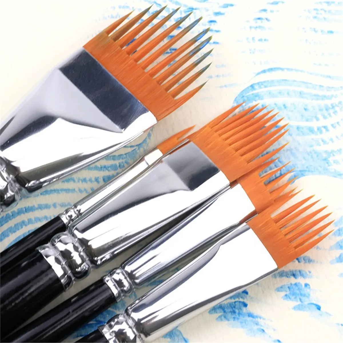 Nices 5Pcs Grainer Brush Set, Professional Artist Paint Brush, Nylon Bristles Painting Brushes,Comb Round Tip Brushes