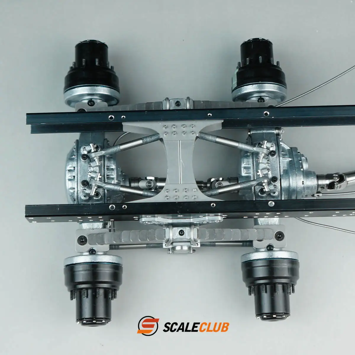 Scaleclub 1/14 Traktor Schlamm Simulation Metall Zwei-achse Hinterradaufhängung Qianqiu Für Tamiya Lesu Rc Lkw Anhänger