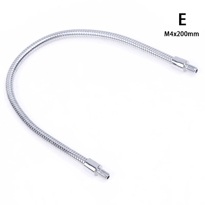 Manguera de posicionamiento de micrófono LED M4 negro y plateado, dos dientes externos, tubo de serpiente Flexible M4