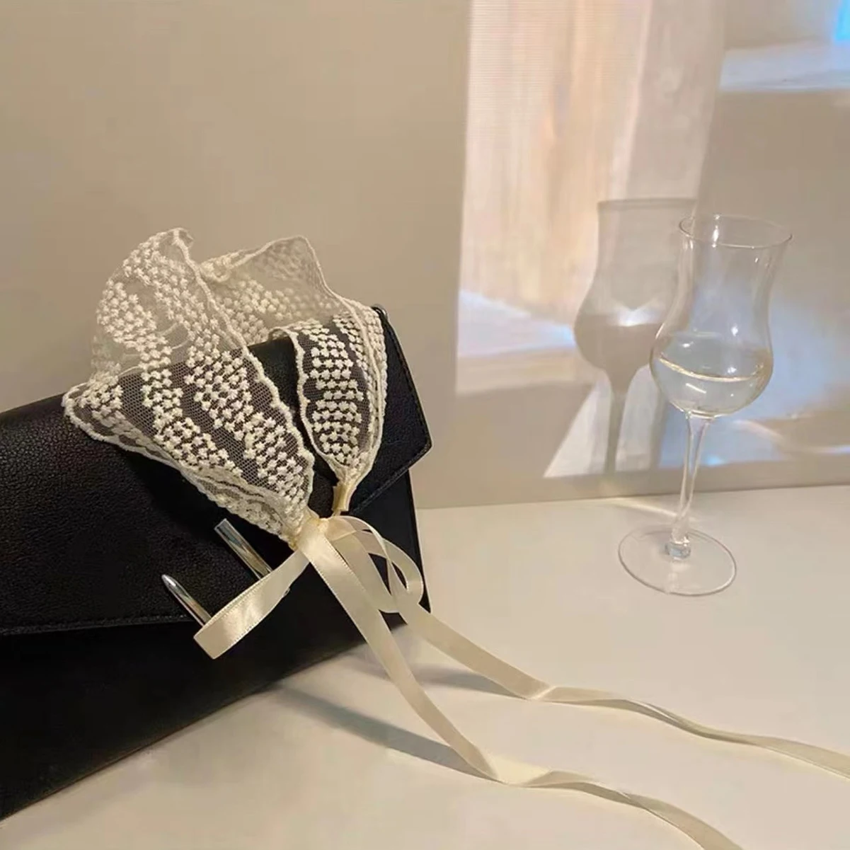 Blumen- und Gras-Haarband im Ballett-Stil mit Spitzenband, Niedliches und Süßes Kopftuch, Dünner Kopfschmuck für Damen – Detail 8