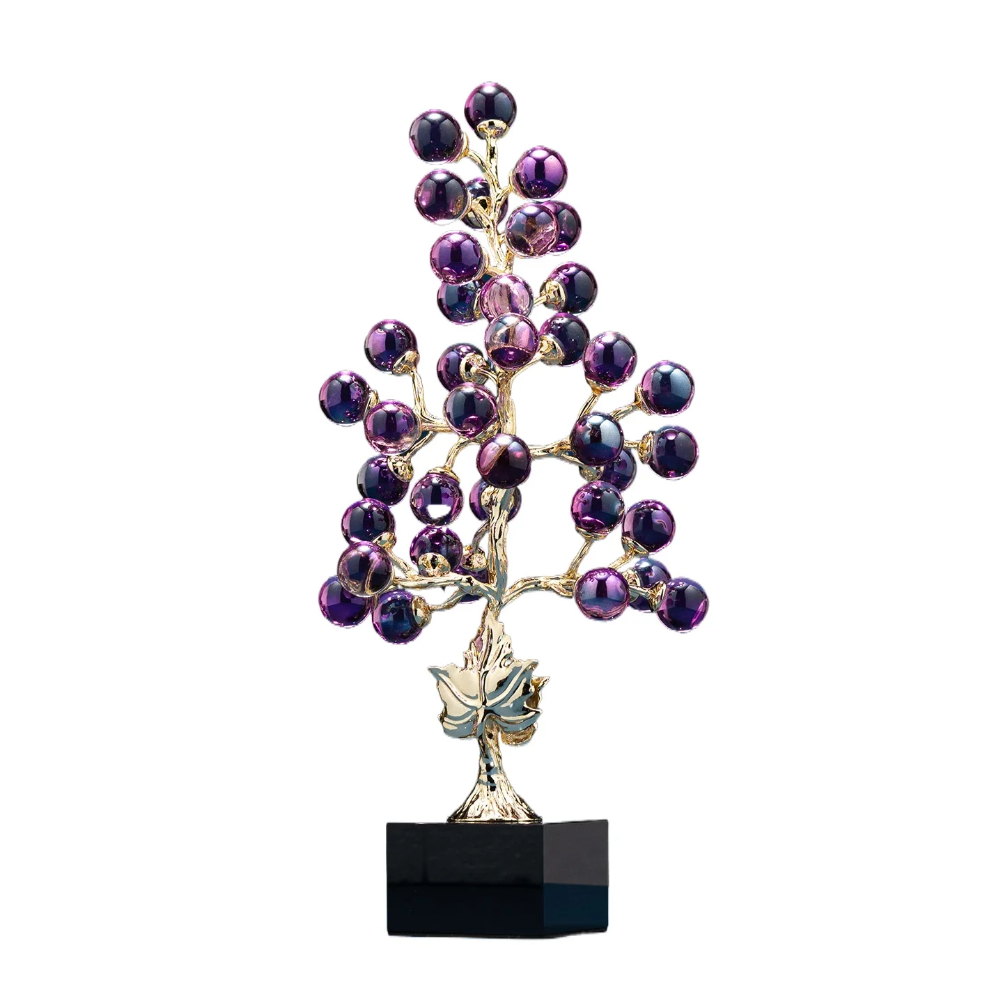 

Amethyst Grape Fortune Tree Ornament Living Room High Sense Light Luxury Lucky Home Entrance Craft