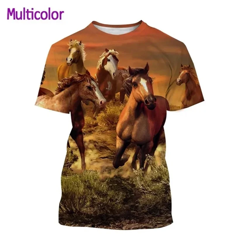 Newest Animal Horse 3D Print Graphic T Shirts For Men Women Casual Personality Streetwear Tee Tops Short Sleeve Oversized Tshirt