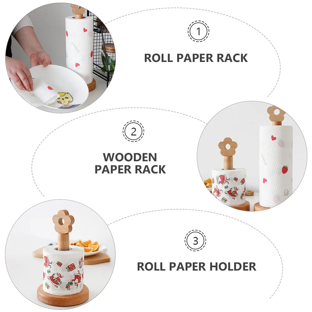 

Вертикальный держатель для салфеток, деревянная подставка для рулонной бумаги, прочная стойка цвета хаки в минималистском стиле для дома, ванной комнаты, кухни, деревянная подставка для хранения