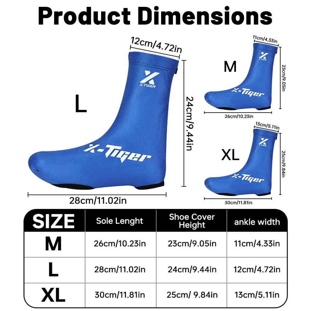 X-TIGER Cycling Shoe Cover Winter Warm Anti-Slip Windproof MTB Bike Shoes Covers Bicycle Cycling Overshoes Cycling Accessories