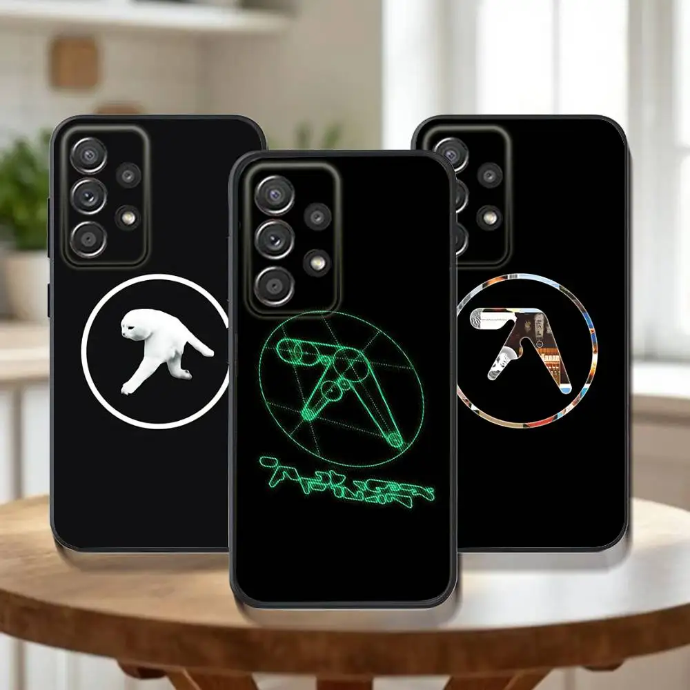 Funda de teléfono músico A-Aphex t-twin para Samsung Galaxy A73,72,51,53,52,71,22,5G,Note,J7,8,9 funda negra suave
