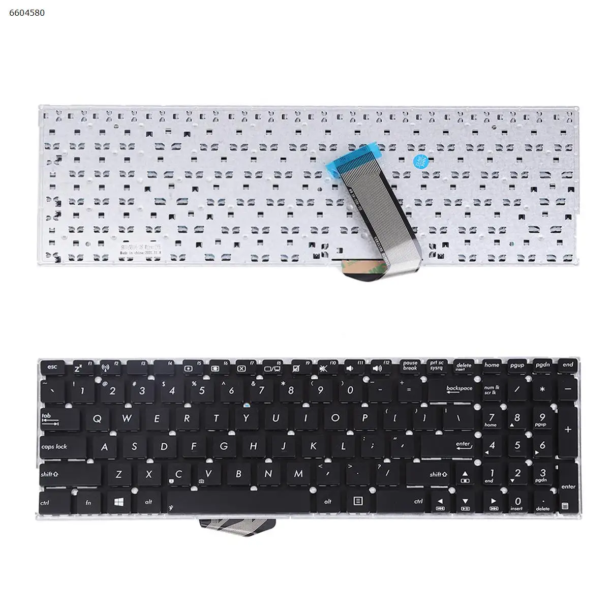 

US Laptop Keyboard for ASUS A556U A556UA A556UB A556UF A556UJ A556UR A556UV A556 X556 Black without Frame and Foil