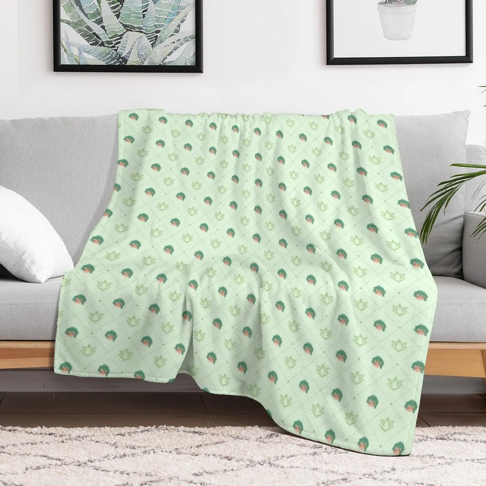 Baizhu Pattern Throw Blanket