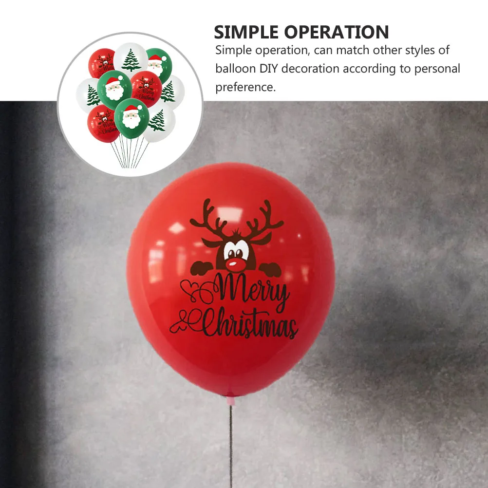 

10Pcs Xmas Balloons Durable Latex Christmas Balloon Set Party Decorative Balloons for Festive Holiday Decor Christmas Balloon
