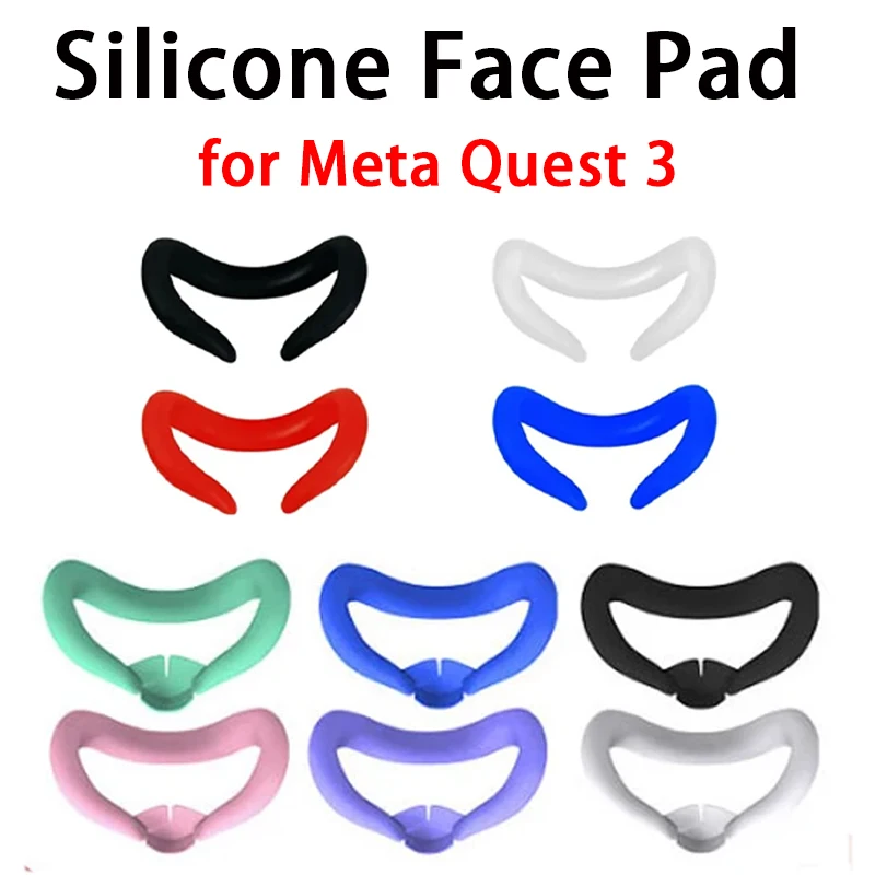 ل ميتا كويست 3 غطاء من السيليكون استبدال وسادة الوجه غطاء العين مكافحة العرق قناع غطاء نظارات الواقع الافتراضي ل كوة كويست 3 اكسسوارات