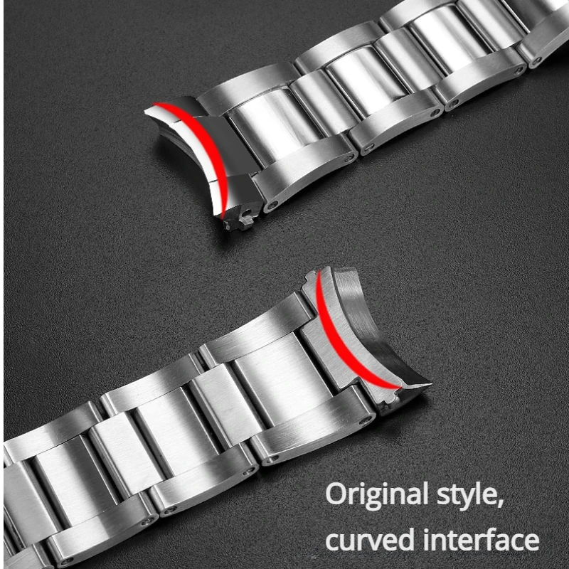 Correa de acero inoxidable de alta calidad de 23mm para Blancpain Fifty Fathoms 5000 5015 hebilla de mariposa accesorios de pulsera de reloj