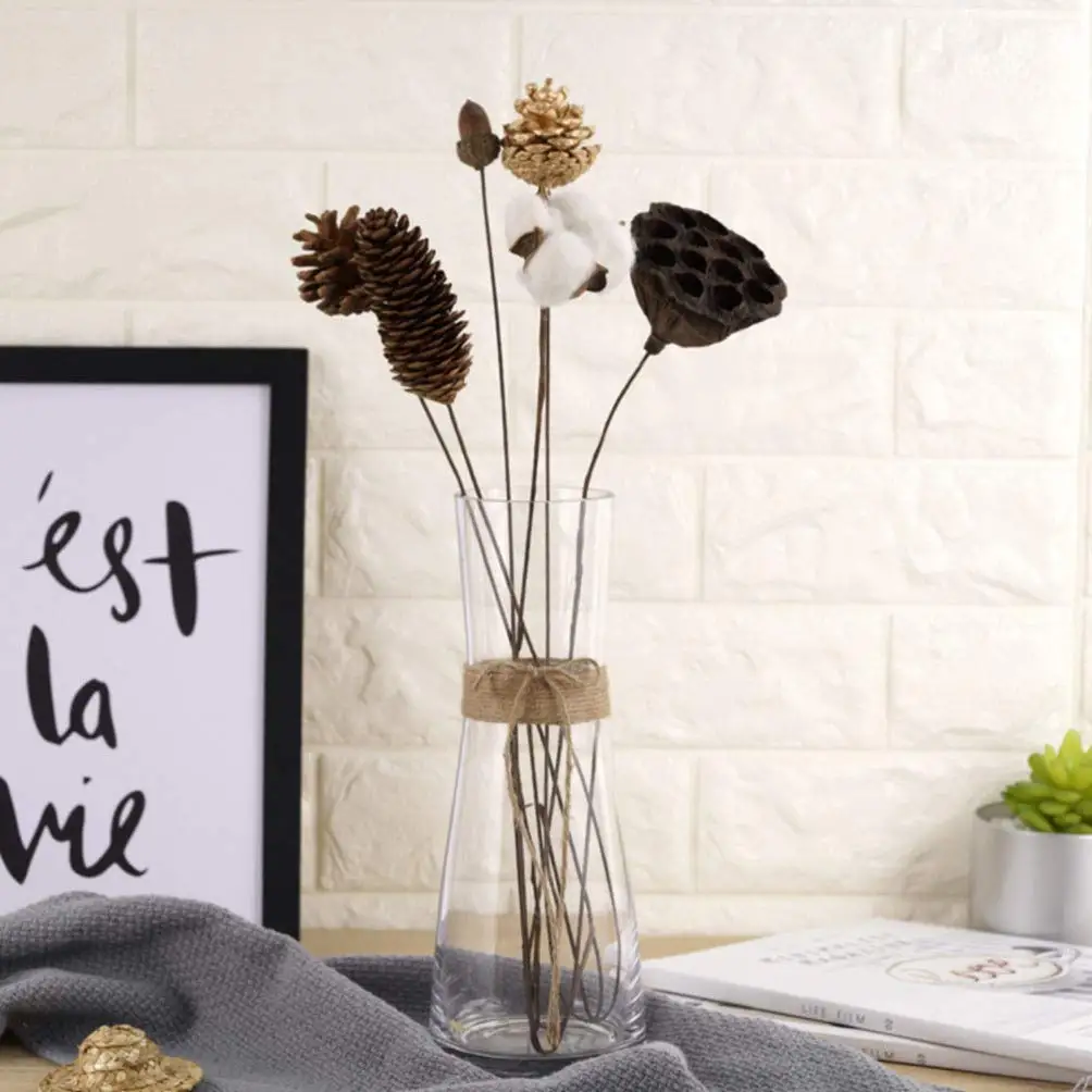 Dried Lotus Seedpod Natural Flower Art Lotus Stick with Stems Christmas Decoration Tabletop Home Photo Props Table Desktop Decor