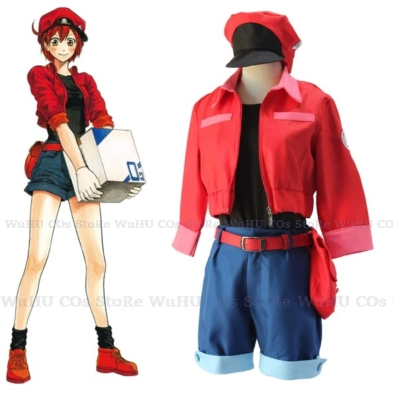 

Anime Cells At Work Red Erythrocyte Blood Cell Cosplay Costume Red Blood Cell Hataraku Saibou Female Halloween Cosplay Outfits