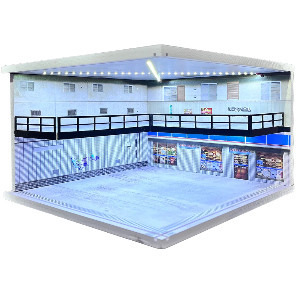 

1/18 1/24 1/32 1/64 Scale LED Lighted Parking Lot Display Multi-Scale Car Garage Diorama for Hot Wheels & Matchbox Collection