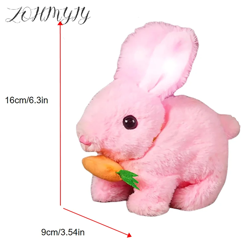 Simulation Electric Rabbit Pet PlushToy Solid Color Plush Electric Rabbit Can Walk And Nod Animal Doll Toy Battery Model