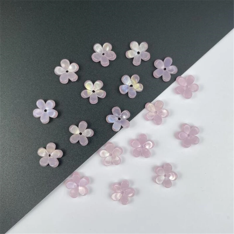 New Creative 10MM Acetic Acid Round Flower Beads Resin Acrylic Torus Spacer Bead Connectors Diy Hair Jewelry Making Acessories