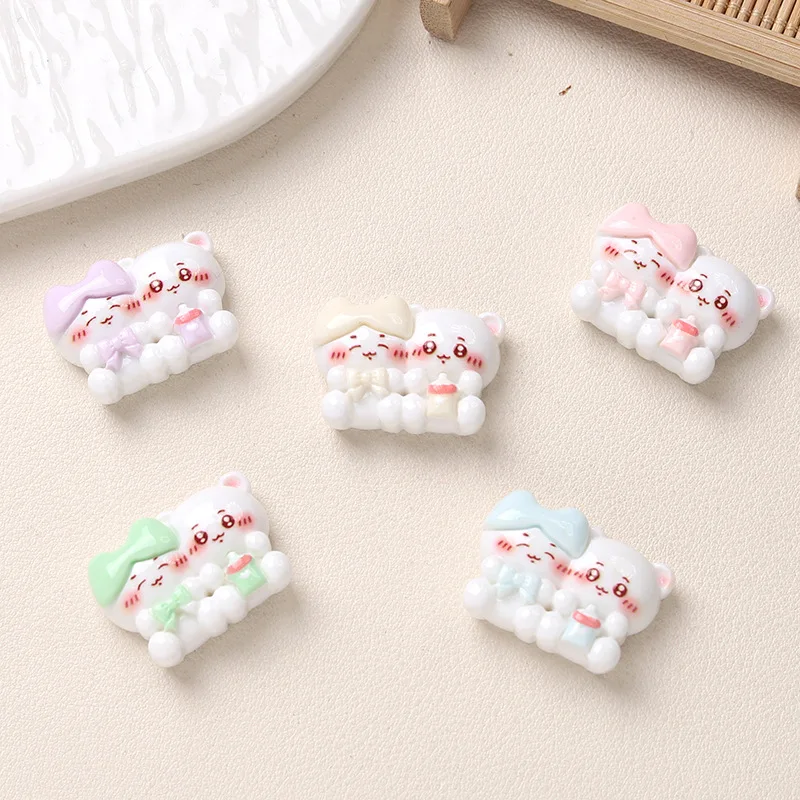 Chiikawa Cartoon Diy Resin Accessories Hachiware Cute Handmade Hairpins Mobile Phone Case Shoe Buckle Accessories Small Gifts