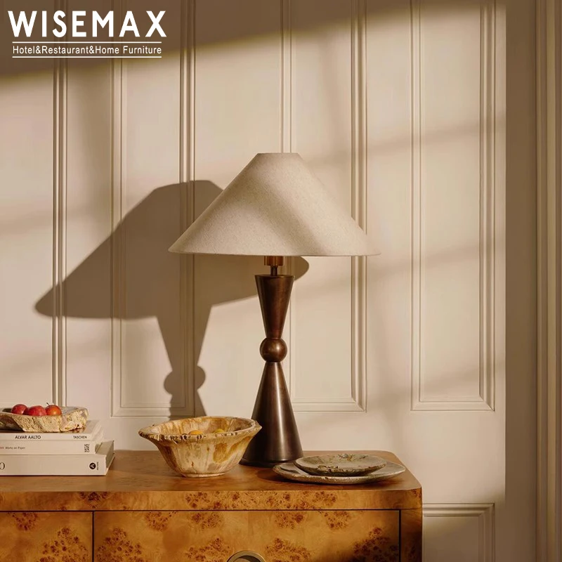 WISEMAX FURNITURE moderne classique chambre chevet veilleuse lampes salon bureau Art Base en bois lampe de Table pour la décoration intérieure