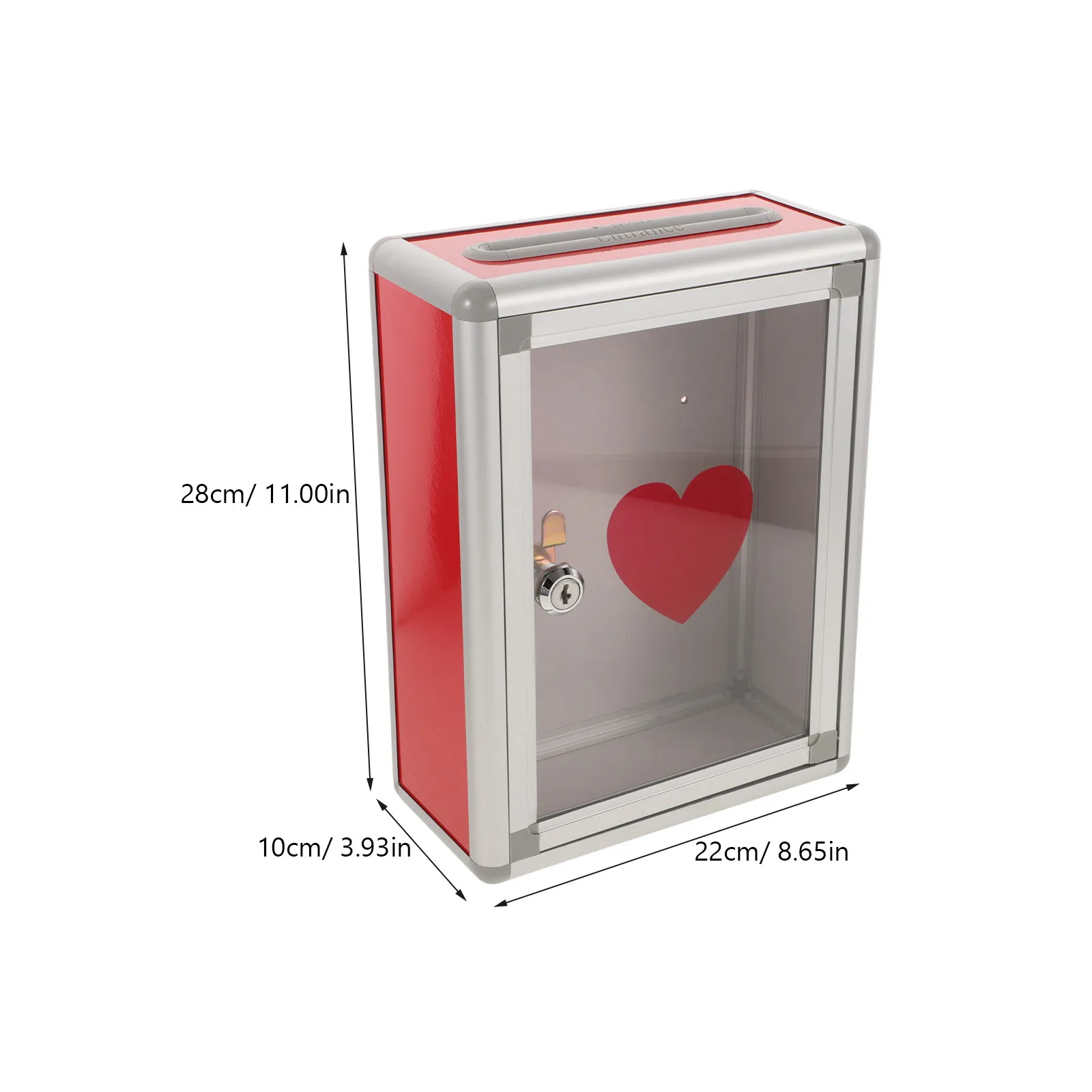 1Pcs Donation Box Aluminium Alloy Metal Lock Waterproof Hanging Collection Box for Classroom Public Fundraising Storage