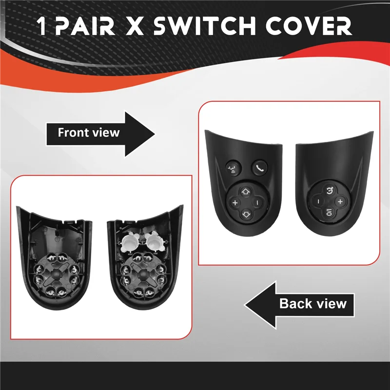A73X-Per MINI Cooper R55 R56 R57 R58 R59 R60 R61 Volante Interruttore di Controllo Multifunzione Copertura 2X Set
