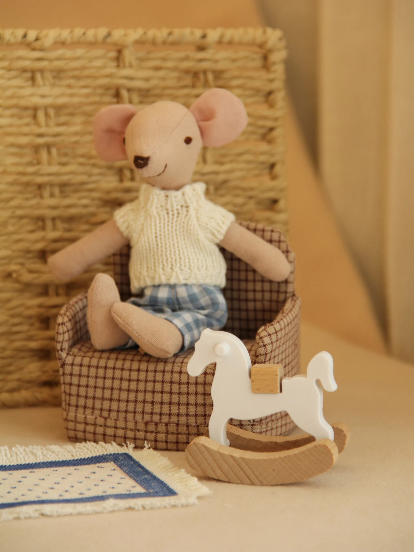 Miniaturmöbel 1:8-1:12 Stoff-Klappsofa geeignet für Mini-Hausdekoration – Detail 14