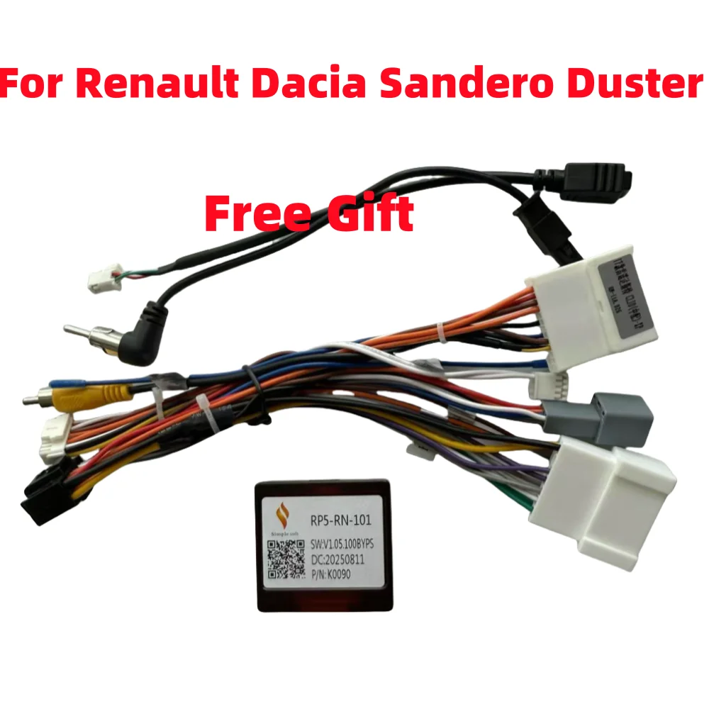 Android Car Radio Multimedia Canbus box Adaptor For Renault Captur Dacia Sandero Duster Logan Clio With Wiring Harness Cable