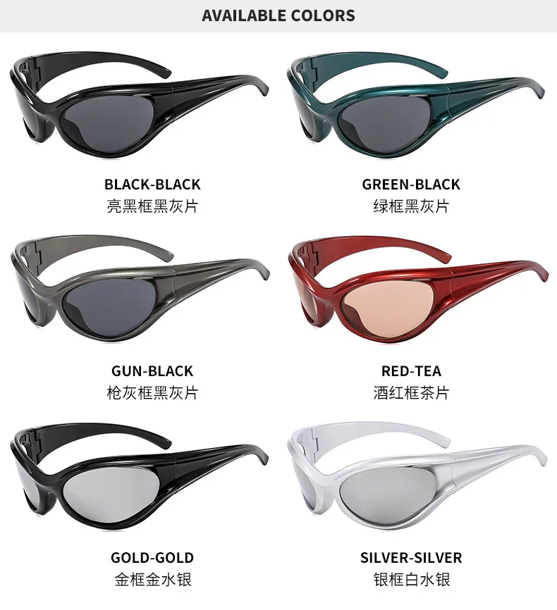 Mode Rechteck Sonnenbrille Frauen Männer 2024 Luxusmarke Design rechteckige Sonnenbrille für männliche Punk y2k Sonnenbrille gewellte Tempel – Detail 5