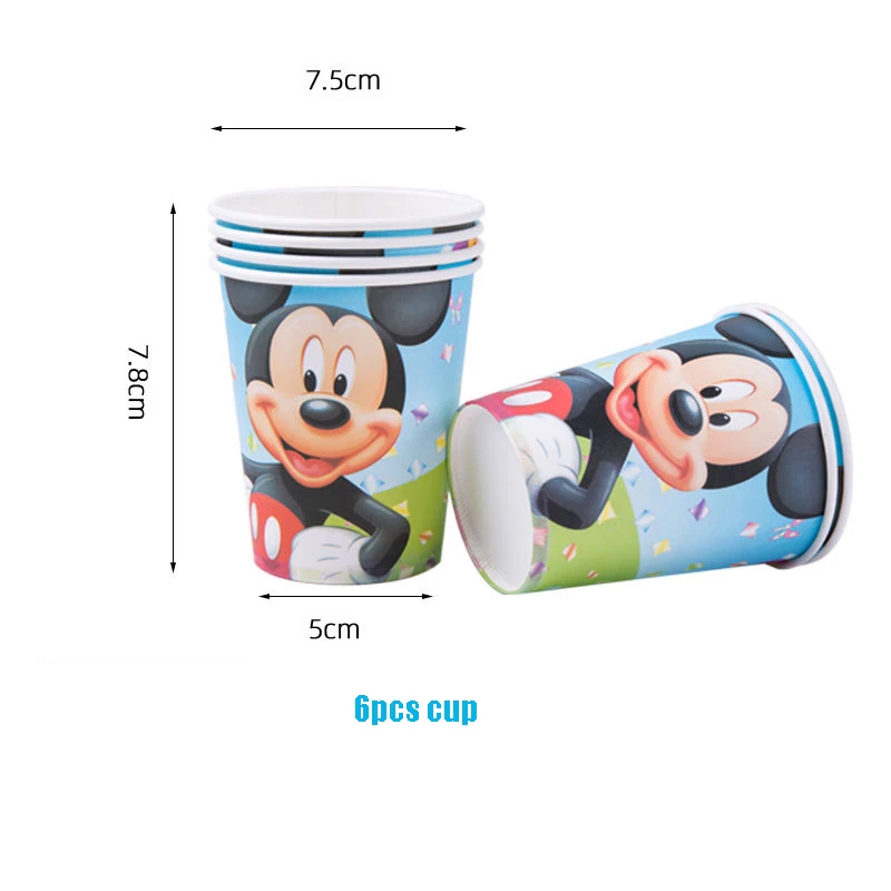 Mickey Mouse Birthday Party Decorations Disposable Tableware Paper Plate Tablecloth Balloons For Kids Baby Shower Party Supplies