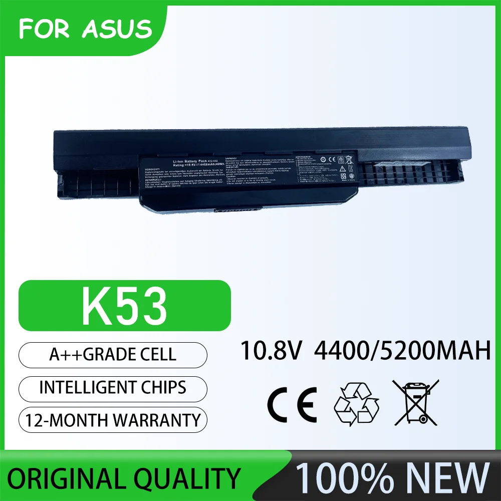 Batería para ordenador portátil K53 de 10,8 V, 5200mAh, para la serie ASUS A43, ASUS A43B, ASUS A43BY, ASUS A43E, ASUS A43F, ASUS A43J, ASUS A43JA